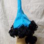 Light Blue Elf Hat w/ Black Wig & Beard Dwarf Gnome Snow White Bashful Sleepy