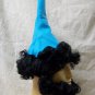 Light Blue Elf Hat w/ Black Wig & Beard Dwarf Gnome Snow White Bashful Sleepy