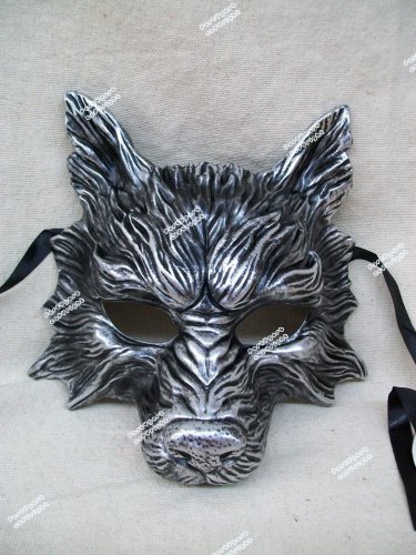 Silver Wolf Costume Mask Dog Jackal Red Riding Hood Little Piggy Nursery Rhyme