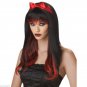 Punk Red Black Enchanted Wig Ribbon Bow Sexy Goth Fairytale Princess Riding Hood