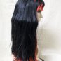 Punk Red Black Enchanted Wig Ribbon Bow Sexy Goth Fairytale Princess Riding Hood
