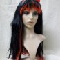 Punk Red Black Enchanted Wig Ribbon Bow Sexy Goth Fairytale Princess Riding Hood