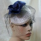 1940's Costume Hat Headband Flower Veil Steampunk Vintage Look Derby English Royal Fascinator