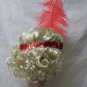 Blonde Charleston Wig & Red Sequin Headband Feather Gatsby Roaring 20's Jazz Flapper