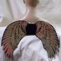 Black Gold Sequin Wings Mystical Pegasus Unicorn Angel Golden Goddess Cherub OS