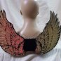 Black Gold Sequin Wings Mystical Pegasus Unicorn Angel Golden Goddess Cherub OS