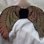 Black Gold Sequin Wings Mystical Pegasus Unicorn Angel Golden Goddess Cherub OS