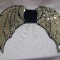 Black Gold Sequin Wings Mystical Pegasus Unicorn Angel Golden Goddess Cherub OS