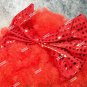 Red Mega Afro Clown Wig w/ Bow Big Super Frizzy Creepy Psycho Circus Hobo Unisex