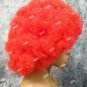 Red Mega Afro Clown Wig w/ Bow Big Super Frizzy Creepy Psycho Circus Hobo Unisex