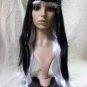 Gothic Black White Diva Glam Wig Evil Doll Joker Ghostly Mime Pierrot Anime Gaga