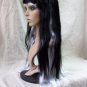 Gothic Black White Diva Glam Wig Evil Doll Joker Ghostly Mime Pierrot Anime Gaga
