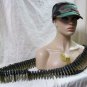 Camo Costume Kit Military Hat Bullet Belt Tags Army Soldier Rambo Gamer Heist