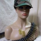 Camo Costume Kit Military Hat Bullet Belt Tags Army Soldier Rambo Gamer Heist Camo Costume Kit Military Hat Bullet Belt Tags Army Soldier Rambo Gamer Heist
