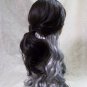 Half Brown Gray Morbid Mistress Wig Two Tone Goth Hipster Vamp Wicked Sorceress
