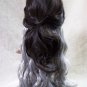 Half Brown Gray Morbid Mistress Wig Two Tone Goth Hipster Vamp Wicked Sorceress