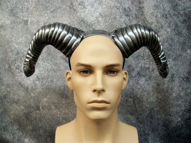 Silver Ram Horns Pan Minotaur Goat Fantasy Mythical Beast Creature BigHorn Sheep
