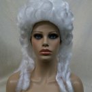 White Baroque Wig Marie Antoinette Colonial Victorian Lady Dame Medieval Queen Mrs Claus