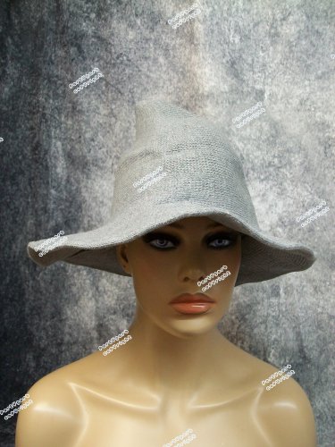 Whimsical Light Gray Cosplay Witch Hat Unisex Medieval Peasant Renaissance Wizard