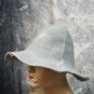 Whimsical Light Gray Cosplay Witch Hat Unisex Medieval Peasant Renaissance Wizard