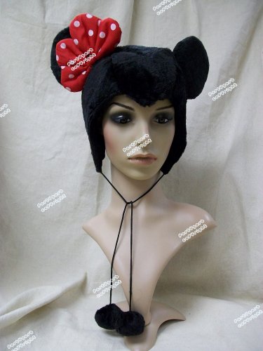 Fun Licensed Disney Minnie Mouse Hoodie Hat with Ears & Bow Costume Miss Minerva