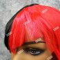 Half Red & Black Schizo Braided Wig Goth Psycho Widows Peak Comic Harley Quinn Split Personality