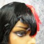 Half Red & Black Schizo Braided Wig Goth Psycho Widows Peak Comic Harley Quinn Split Personality