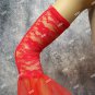 Red Lace Bell Sleeves Devil Fire Witch Goth Beetlejuice Bride Victorian Vampire Lydia Deetz