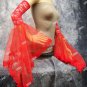Red Lace Bell Sleeves Devil Fire Witch Goth Beetlejuice Bride Victorian Vampire Lydia Deetz