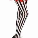 Black White Vertical Stripe Pirate Referee Goth Doll Clown Mime Pierrot Fairy
