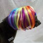 Cute Rainbow Multi Colored Short Bob Dog Costume Wig w/ Bangs Pride Pet Size M/L