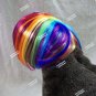Cute Rainbow Multi Colored Short Bob Dog Costume Wig w/ Bangs Pride Pet Size M/L