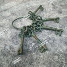 Cast Iron Ring Skeleton Keys Costume Prop Patina Look Victorian Dungeon Jail Prison Haunted