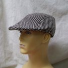 Brown Tan Checkered Cap Hat Houndstooth 20s Newsboy Jasper Horace Cruella Crooks