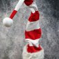 Fun Long Red White Striped Bendable Santa Hat Candy Cane Christmas Elf Mrs Claus