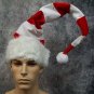 Fun Long Red White Striped Bendable Santa Hat Candy Cane Christmas Elf Mrs Claus