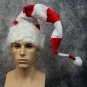 Fun Long Red White Striped Bendable Santa Hat Candy Cane Christmas Elf Mrs Claus