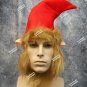Instant Elf Red Costume Hat w/ Furry Beard Fabric Ears Christmas Santa's Helper