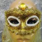 Gold Harem Eye Mask Veil Egyptian Genie Gypsy Fortune Teller Bollywood Bellydancer