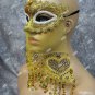 Gold Harem Eye Mask Veil Egyptian Genie Gypsy Fortune Teller Bollywood Bellydancer