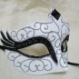 Fancy Gothic Swan Mask Black White Prima Ballerina Evil Wicked Odile Masquerade