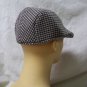 Brown Tan Checkered Cap Hat Houndstooth 20s Newsboy Jasper Horace Cruella Crooks
