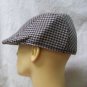 Brown Tan Checkered Cap Hat Houndstooth 20s Newsboy Jasper Horace Cruella Crooks
