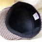 Brown Tan Checkered Cap Hat Houndstooth 20s Newsboy Jasper Horace Cruella Crooks