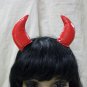 2 pc Clip on Red Devil Horns Hair Clips Barrettes Adult Pet Cosplay Hot Stuff Imp