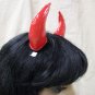 2 pc Clip on Red Devil Horns Hair Clips Barrettes Adult Pet Cosplay Hot Stuff Imp