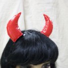 2 pc Clip on Red Devil Horns Hair Clips Barrettes Adult Pet Cosplay Hot Stuff Imp