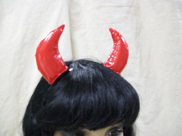 2 pc Clip on Red Devil Horns Hair Clips Barrettes Adult Pet Cosplay Hot Stuff Imp