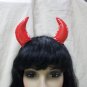 2 pc Clip on Red Devil Horns Hair Clips Barrettes Adult Pet Cosplay Hot Stuff Imp