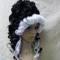 Black White Victorian Wig Monsters Mistress Curly Beehive Drag Queen Saloon Girl